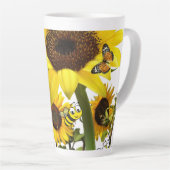 Sonnenblume Butterfly Hummel Latte Tasse (Rechte Ecke)
