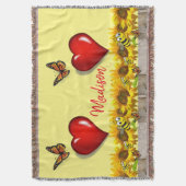 Sonnenblume Butterfly Hummelebrot Keule Blanket Decke (Vorderseite Vertikal)