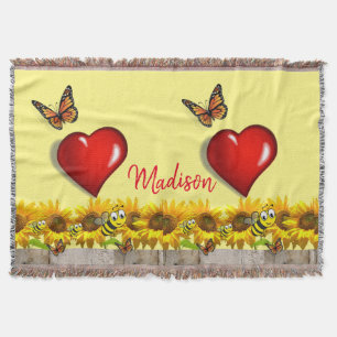 Sonnenblume Butterfly Hummelebrot Keule Blanket Decke
