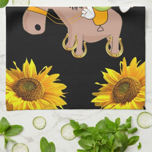 Sonnenblume Butterfly Pferd Handtuch (Gefaltet)