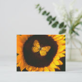 Sonnenblume Butterfly Postkarte (Stehend Vorderseite)