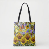 Sonnenblume Butterfly-Tasche Tasche (Vorderseite)