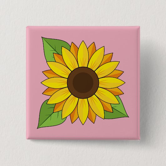 Sonnenblume Button (Vorderseite)