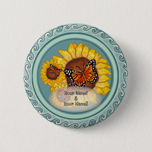 Sonnenblume Button (Vorderseite)