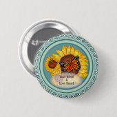 Sonnenblume Button (Vorne & Hinten)