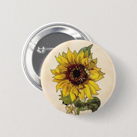 Sonnenblume Button (Vorne & Hinten)