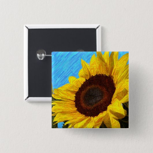 Sonnenblume-Button Button (Vorne & Hinten)