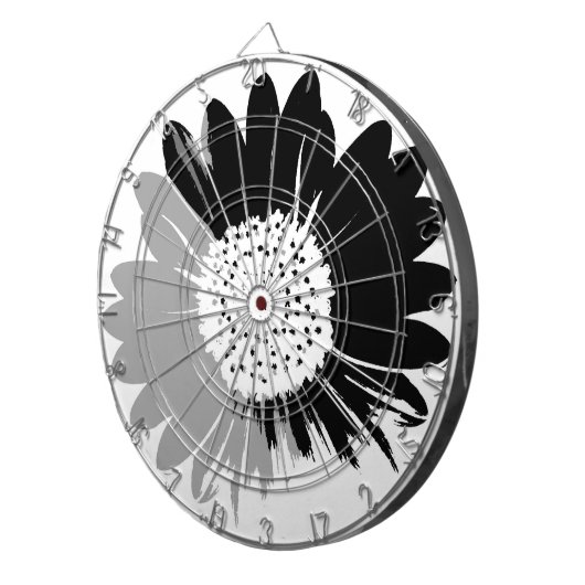 Sonnenblume BW Dartboard Dartscheibe (Vorderseite rechts)