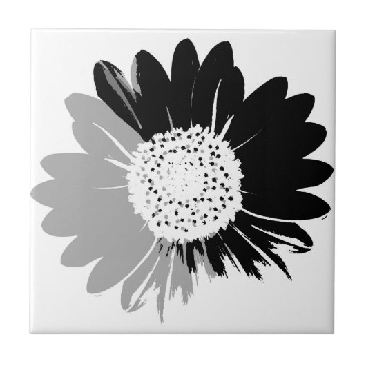 Sonnenblume BW Tile Fliese (Vorderseite)