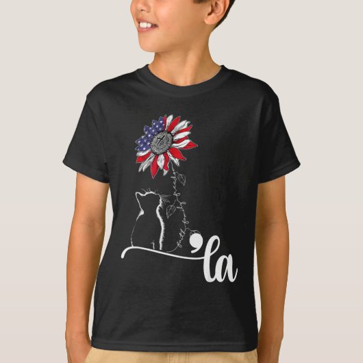 Sonnenblume Cat Comma La Kamala Harris für den Prä T-Shirt (Vorderseite)