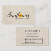 Sonnenblume-Catering u. Ereignisse, die Planung Visitenkarte (Vorne/Hinten)
