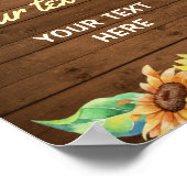 Sonnenblume Chic Wedding Brautparty Baby Geburtsta Poster (Ecke)