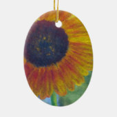 Sonnenblume-Chow-Chow Keramik Ornament (Hinten)