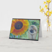 Sonnenblume Chow Welpe Karte (Gelbe Blume)