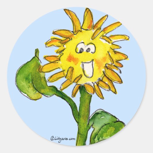 Sonnenblume Clipart-Aufkleber 4 Runder Aufkleber (Vorderseite)