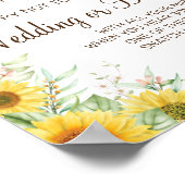 Sonnenblume Clothespin Brautparty-Spielzeichen Poster (Ecke)