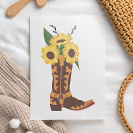 Sonnenblume Cowboy Boot Flat Card Feiertagskarte