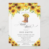 Sonnenblume Cowboy Boots Country Brautparty Einladung (Vorne/Hinten)