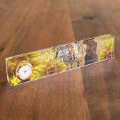 Sonnenblume Cowboy Desk Namplate Namensplakette (Seite)