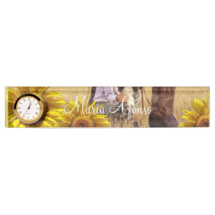 Sonnenblume Cowboy Desk Namplate Namensplakette
