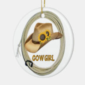 Sonnenblume-Cowgirl-Verzierung Keramikornament (Links)