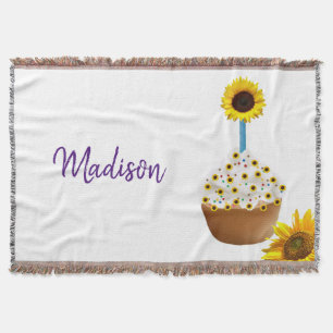 Sonnenblume Cupcake Throw Blanket Decke