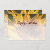 Sonnenblume Custom Foto Happy Birthday Mitteilungskarte (Vorne/Hinten)
