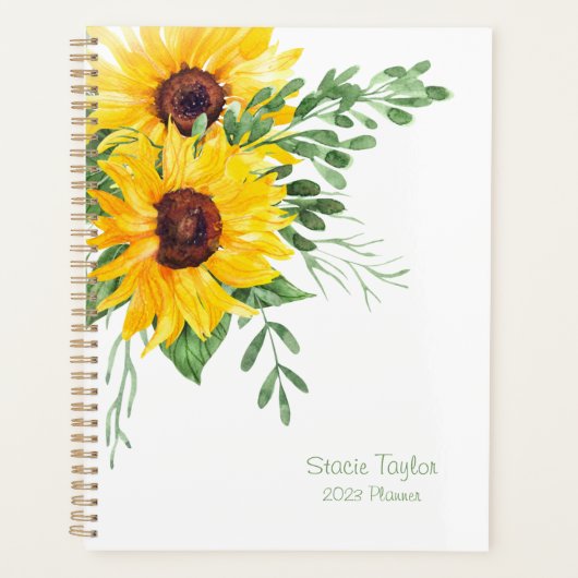 Sonnenblume Custom Planner Planer (Vorderseite)