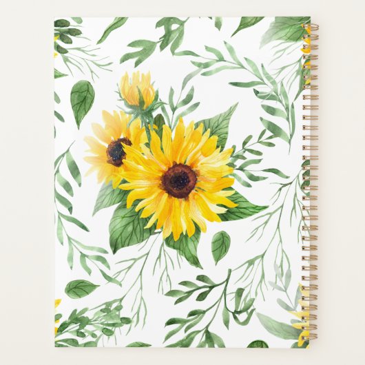 Sonnenblume Custom Planner Planer (Rückseite)