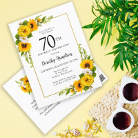 Sonnenblume Daisy 70. Geburtstagsparty Einladung
