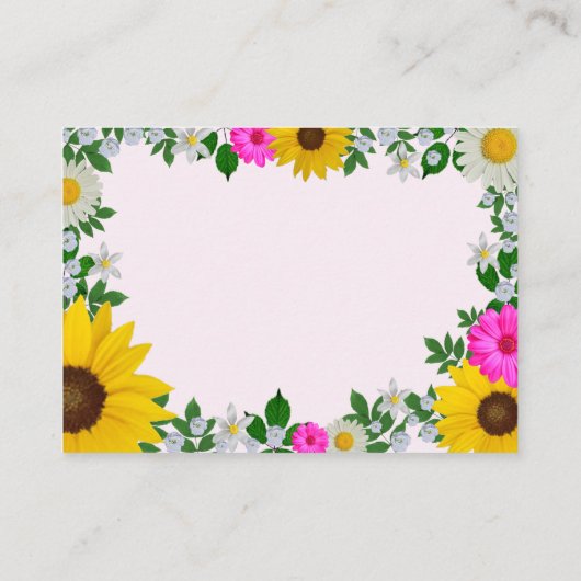 Sonnenblume Daisy Bloral Hochzeitsunterkunft Begleitkarte (Rückseite)