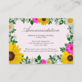 Sonnenblume Daisy Bloral Hochzeitsunterkunft Begleitkarte (Vorderseite)