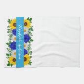 Sonnenblume Daisy Blue Floral Geschirrtuch (Horizontal)