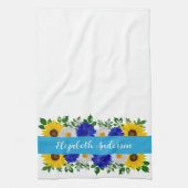 Sonnenblume Daisy Blue Floral Geschirrtuch (Vertikal)