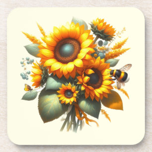 Sonnenblume Daisy Floral Getränkeuntersetzer
