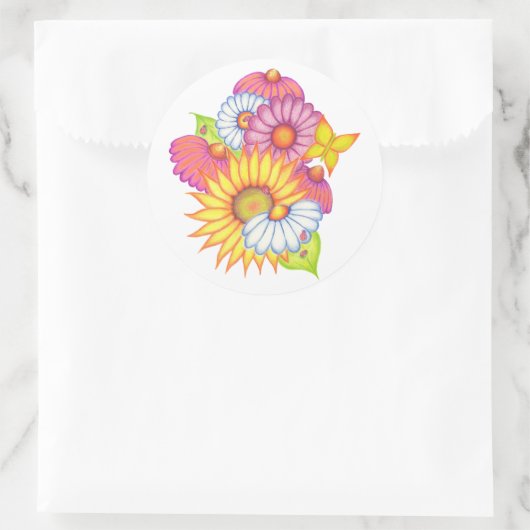 Sonnenblume Daisy Ladybug Sticker (Tasche)