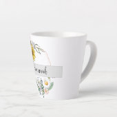 Sonnenblume Daisy Painted Floral Monogram Name Milchtasse (Rechte Ecke)