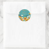 Sonnenblume Daisy Save the Date Hochzeitsankündigu Runder Aufkleber (Tasche)