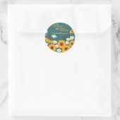 Sonnenblume Daisy Save the Date Hochzeitsankündigu Runder Aufkleber (Tasche)