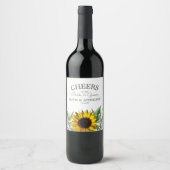 Sonnenblume|Daisy Wedding Wine Label Weinetikett (Vorderseite)