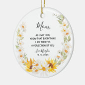 Sonnenblume & Daisy Wreath Mutter der Braut Keramik Ornament (Links)