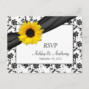 Sonnenblume Damask Hochzeit UAWG Postkarte