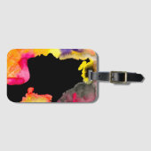 Sonnenblume Dame Silhouette Aquarellkunst Gepäckanhänger (Vorderseite (Horizontal))