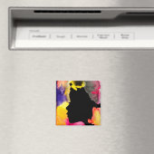 Sonnenblume Dame Silhouette Aquarellkunst Magnet (In Situ (Geschirrspüler))