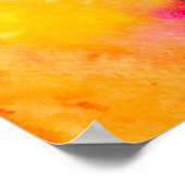 Sonnenblume Dame Silhouette Aquarellkunst Poster (Ecke)