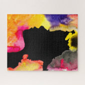 Sonnenblume Dame Silhouette Aquarellkunst Puzzle (Horizontal)