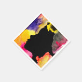 Sonnenblume Dame Silhouette Aquarellkunst Serviette (Ecke)