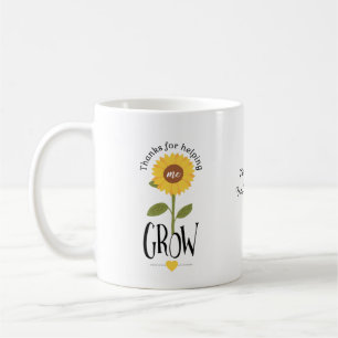 Sonnenblume Danke, dass du mir beim Wachsen geholf Kaffeetasse