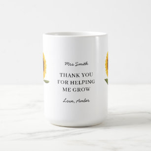 Sonnenblume Danke, dass du mir beim Wachsen geholf Kaffeetasse