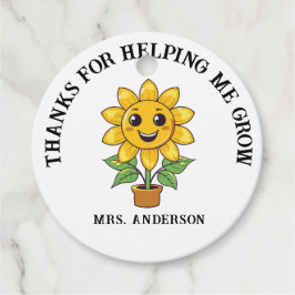 Sonnenblume danke, dass du mir geholfen hast, Lehr Geschenkanhänger